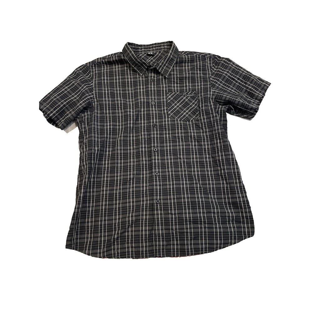 Oakley Men's Black Short Sleeve Button Up Shirt XL
